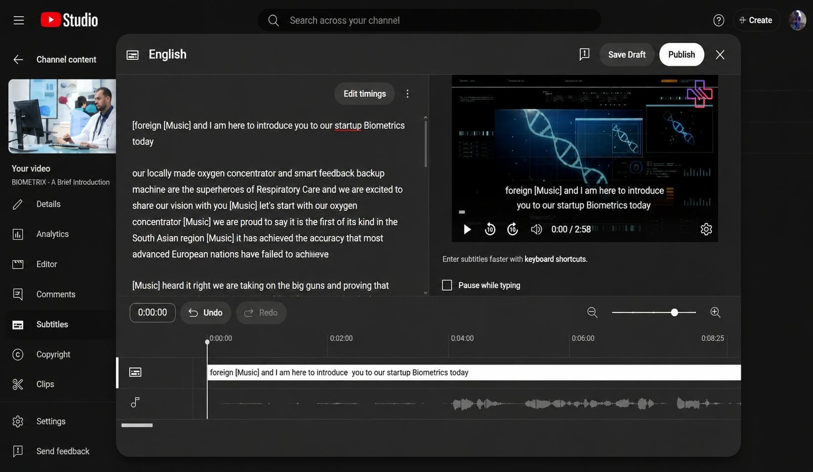 Access YouTube captions
