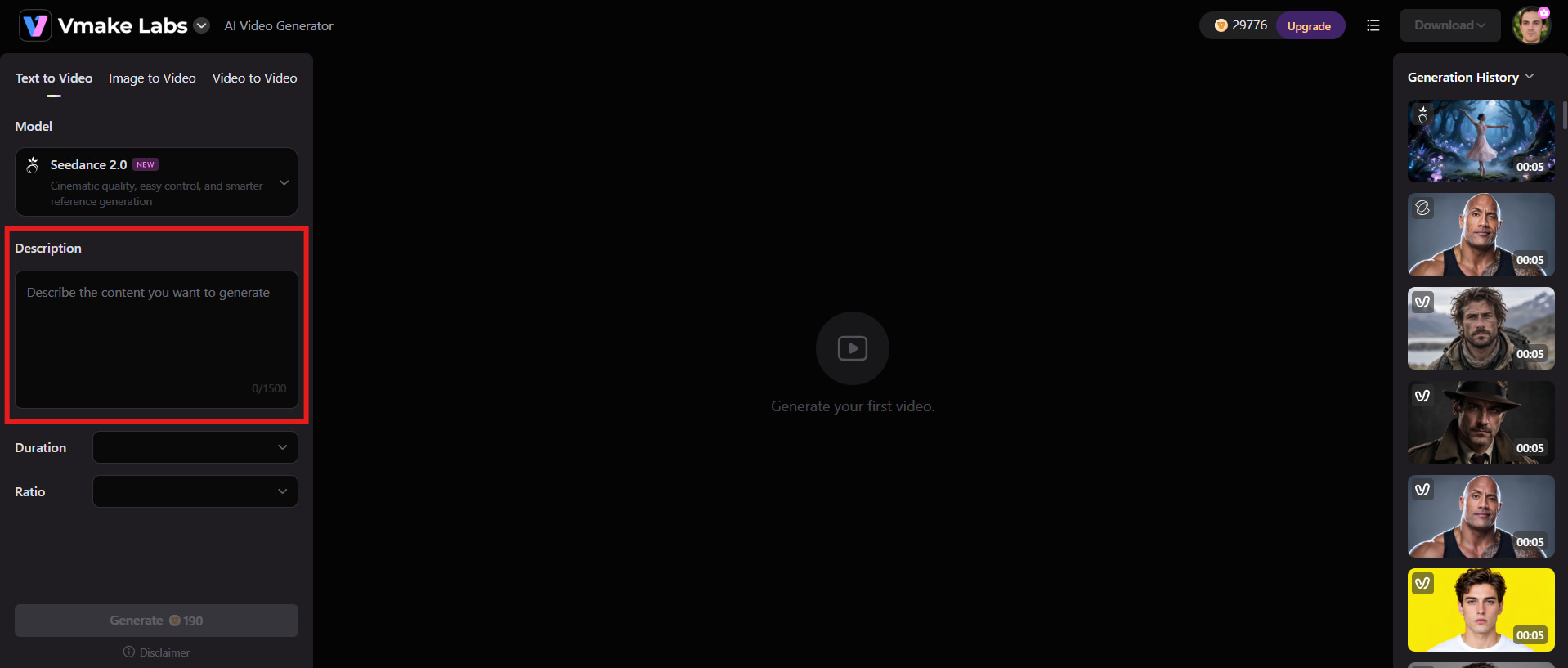 Upload your content or enter a prompt