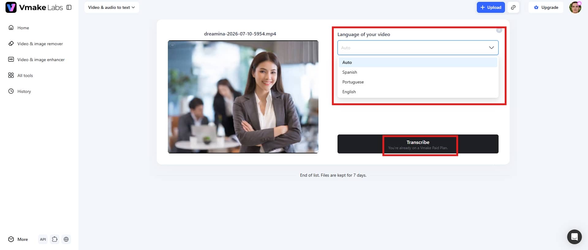 Select the language