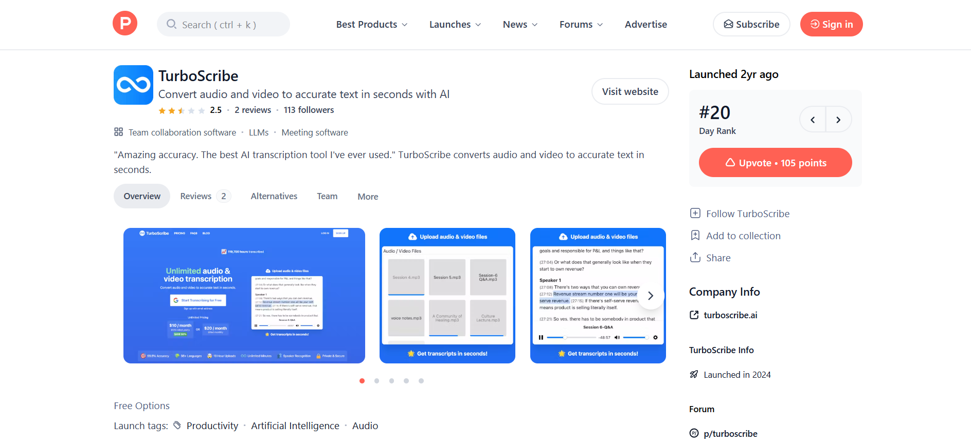 text Product Hunt reviews