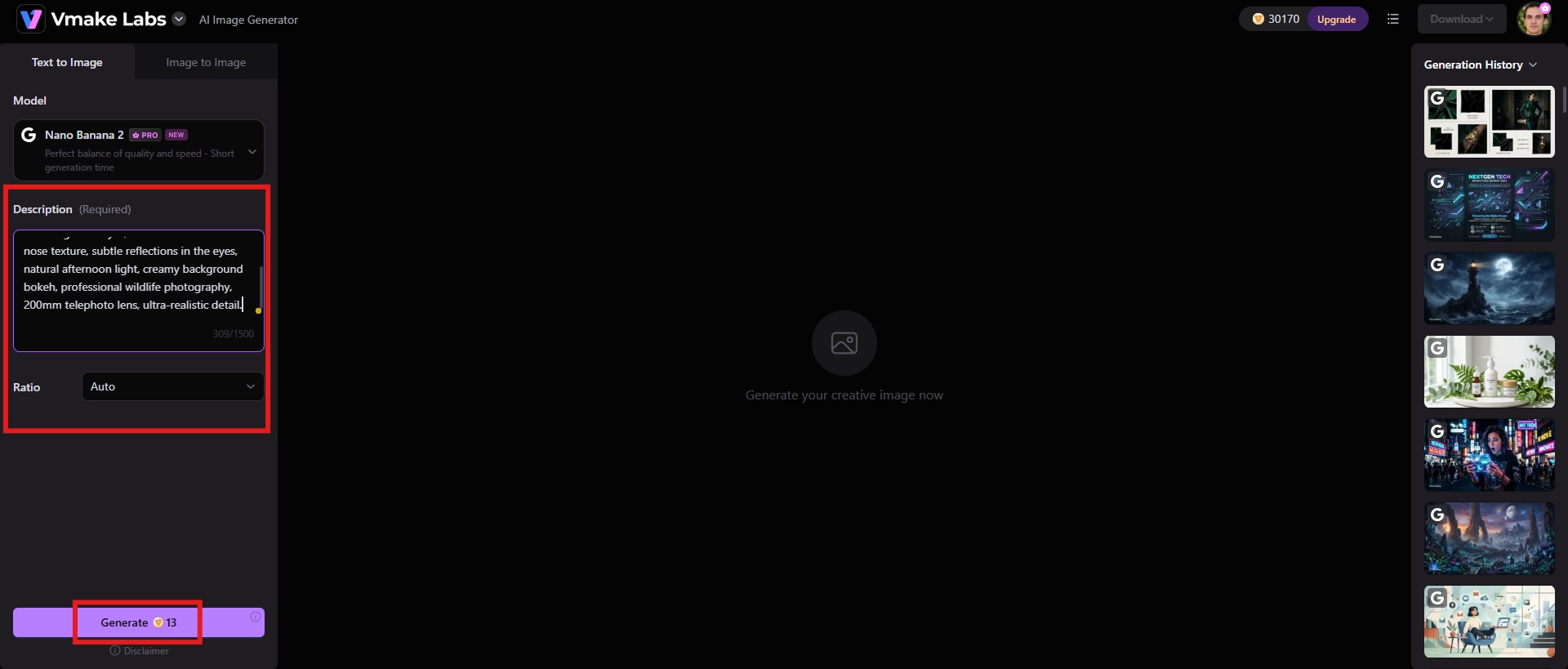 add a prompt and generate