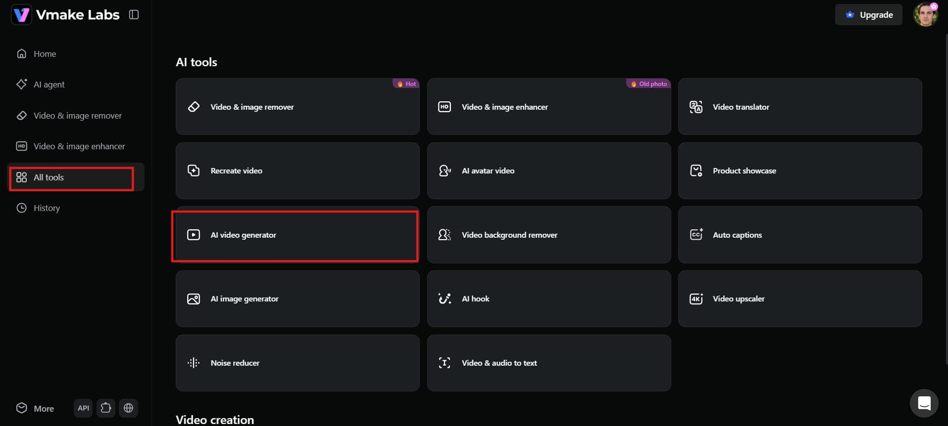 Access AI video generator