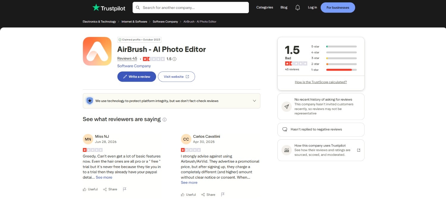 text Airbrush reviews on Trustpilot