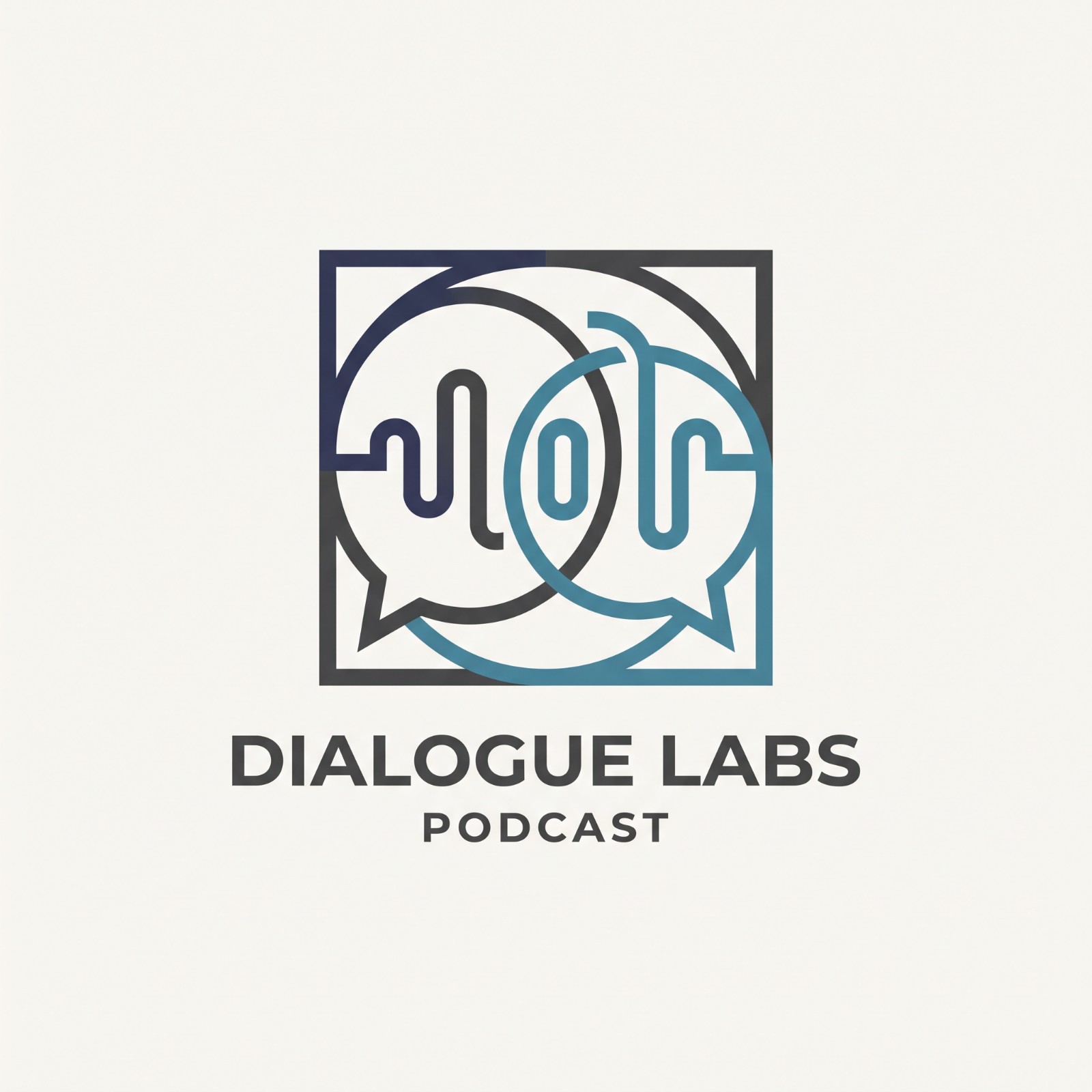 text Modern geometric podcast logo