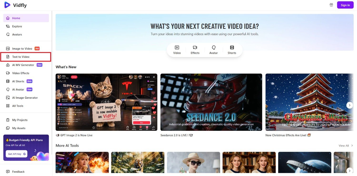 text Access the video generator