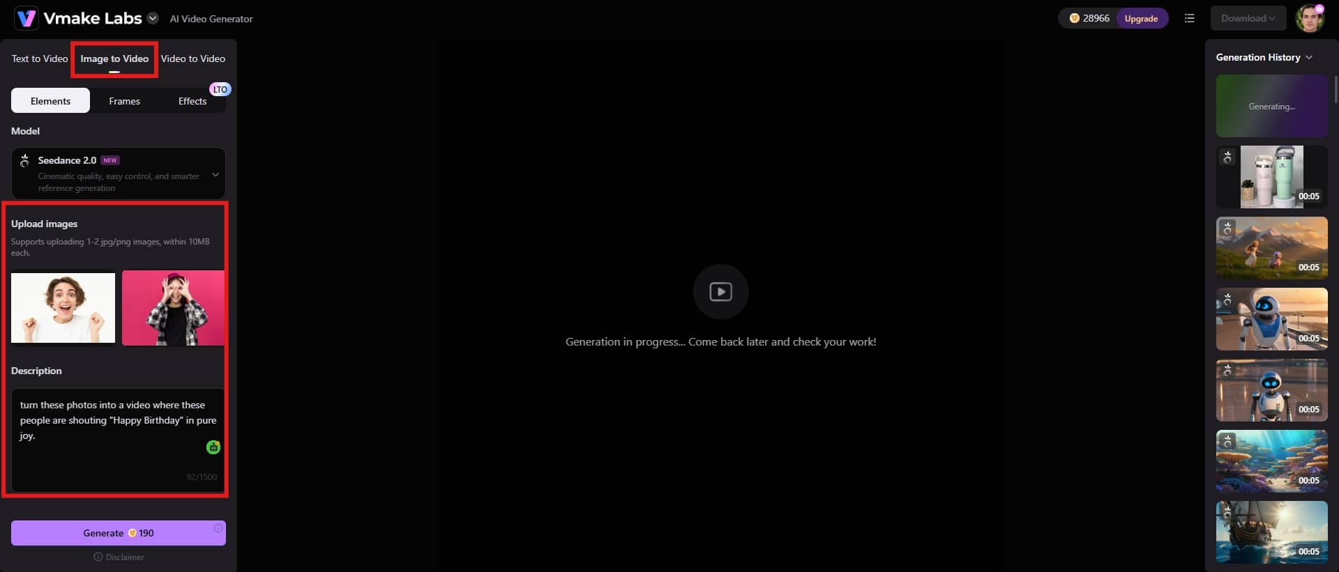 upload image and text prompt