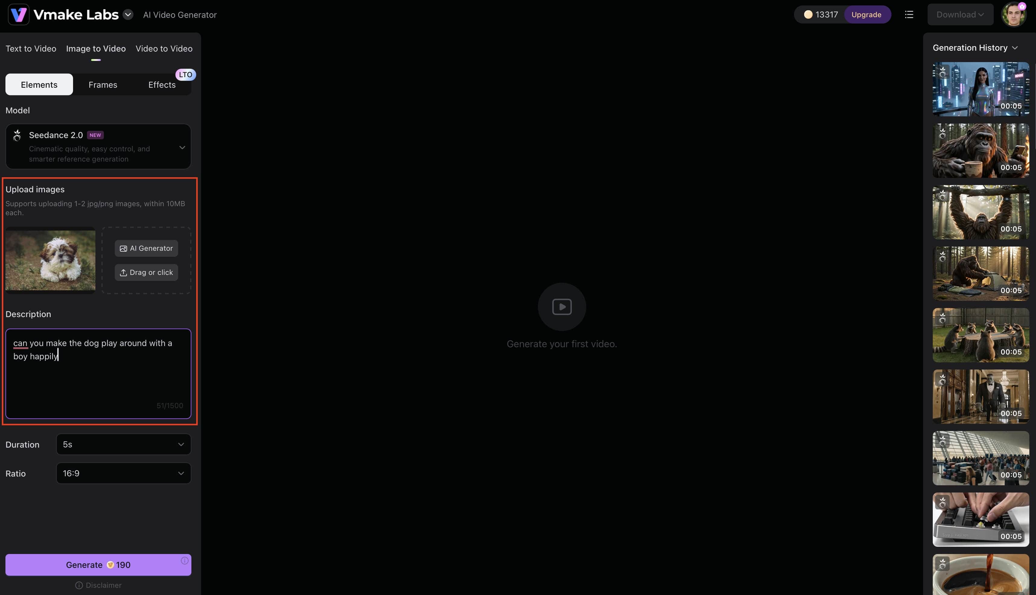 Enter a Prompt or Upload an Image