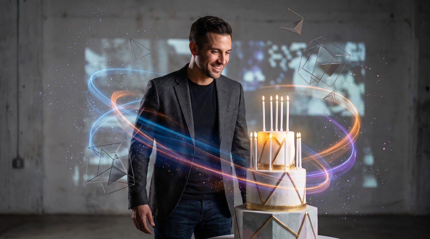 text Artistic birthday portrait with special effects