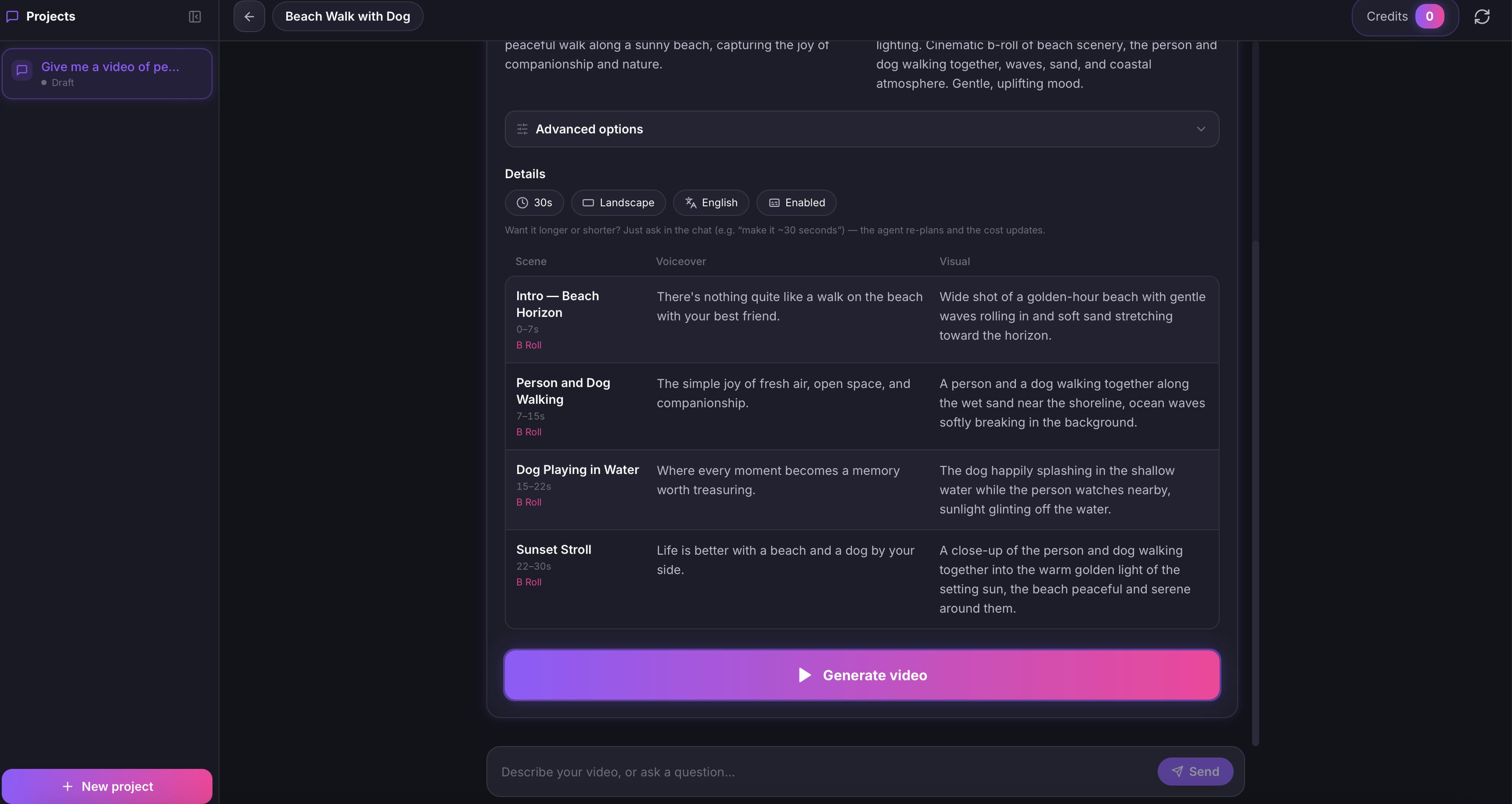 text Enter a prompt or select the relevant creation option