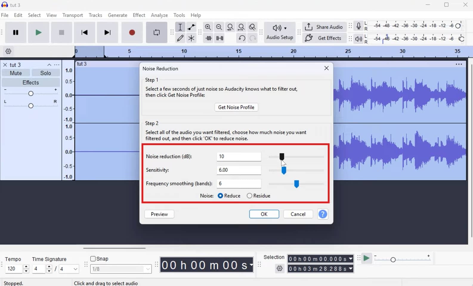tweak the settings