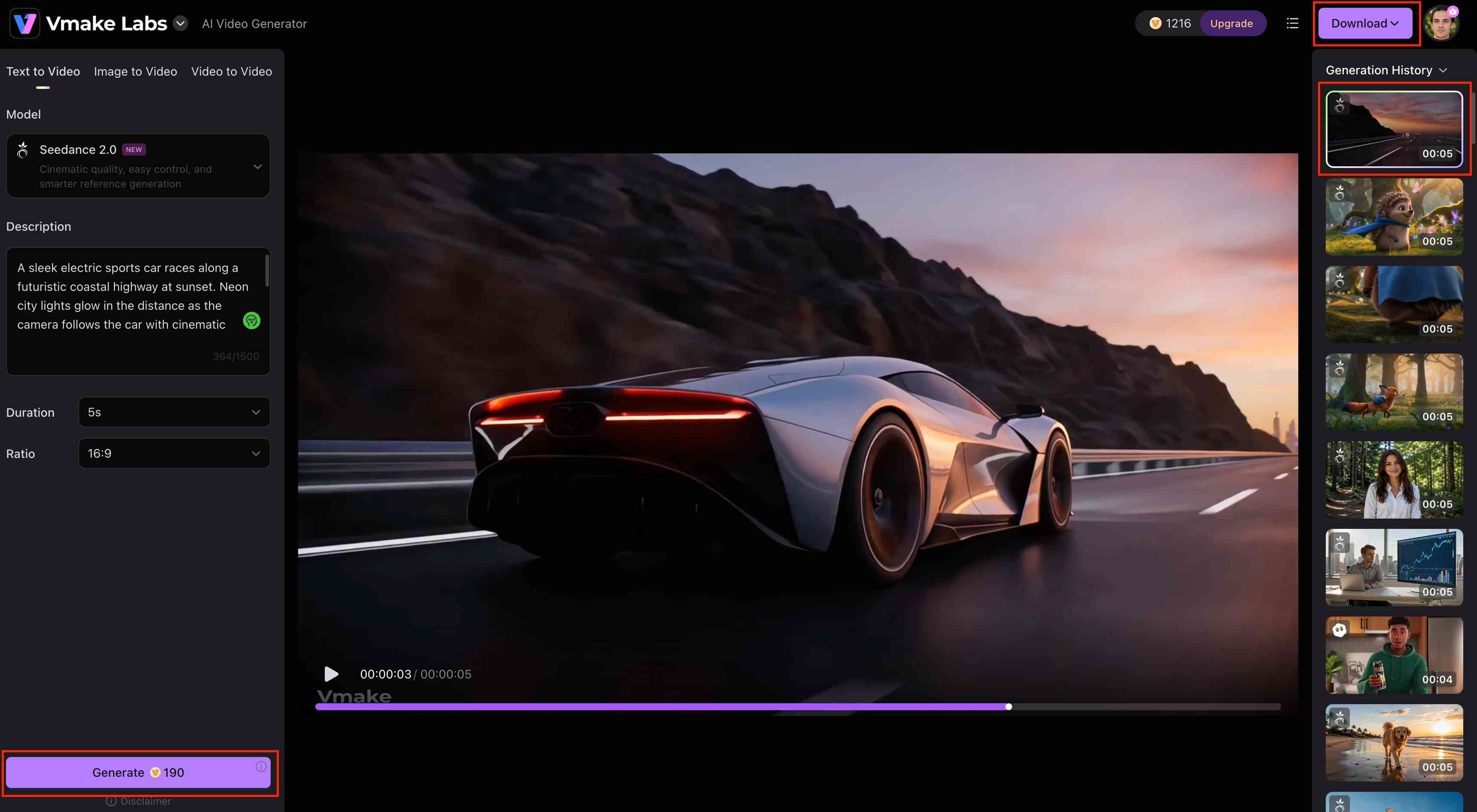 Previewing and downloading your final video