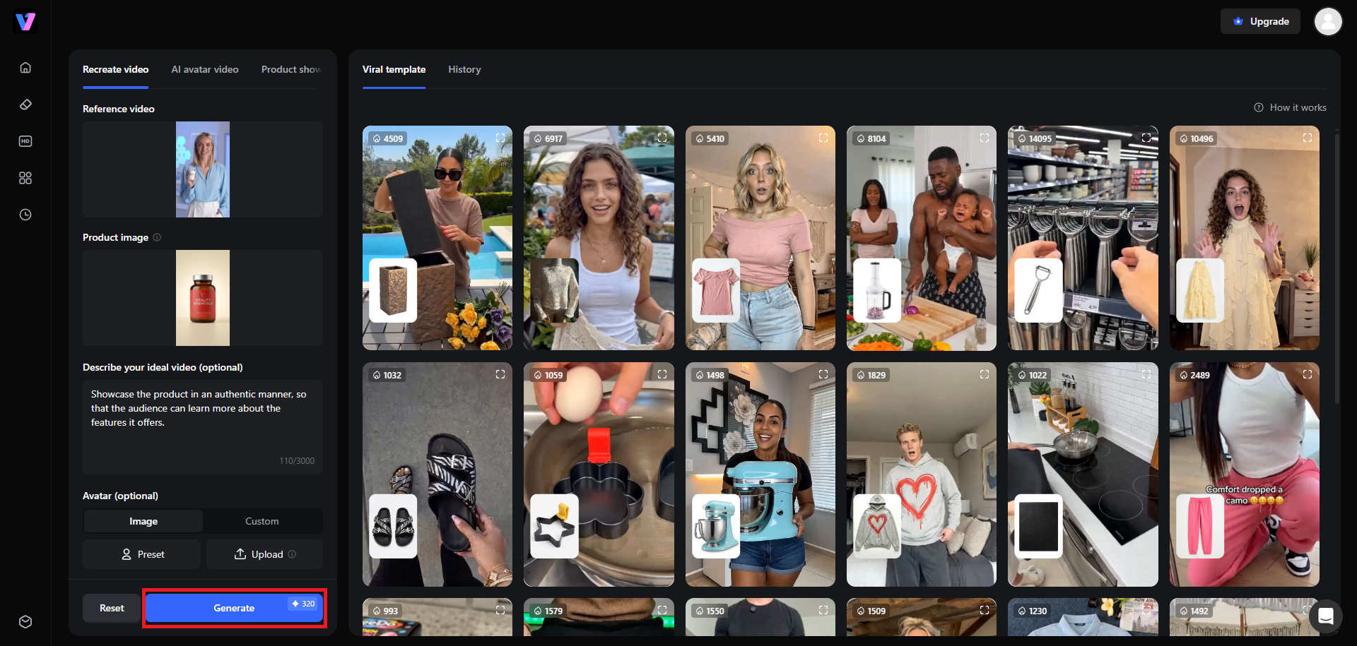 Generate and export your UGC content