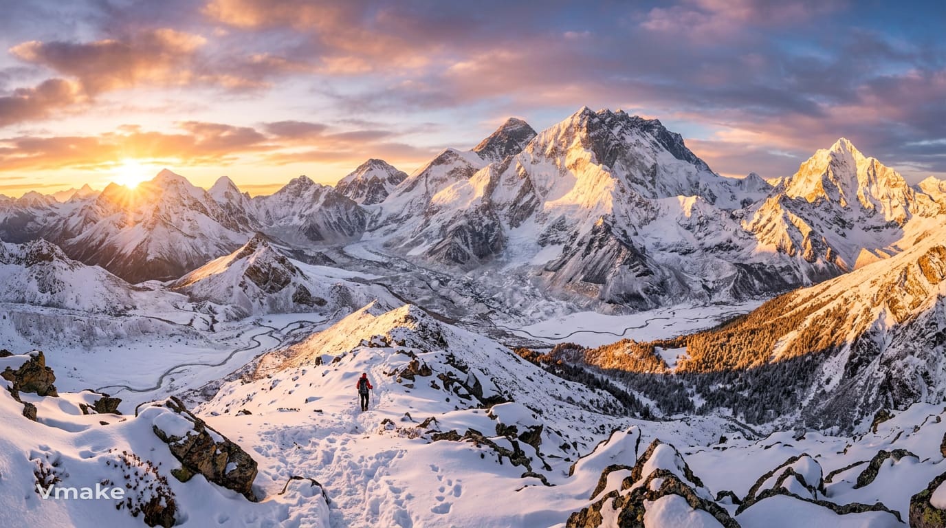 Mountain sunrise landscape
