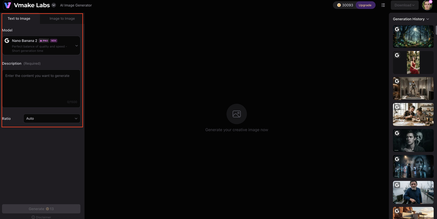 text Enter a text prompt or upload a reference image