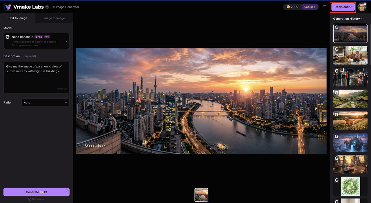 text Generate, preview, and download your image