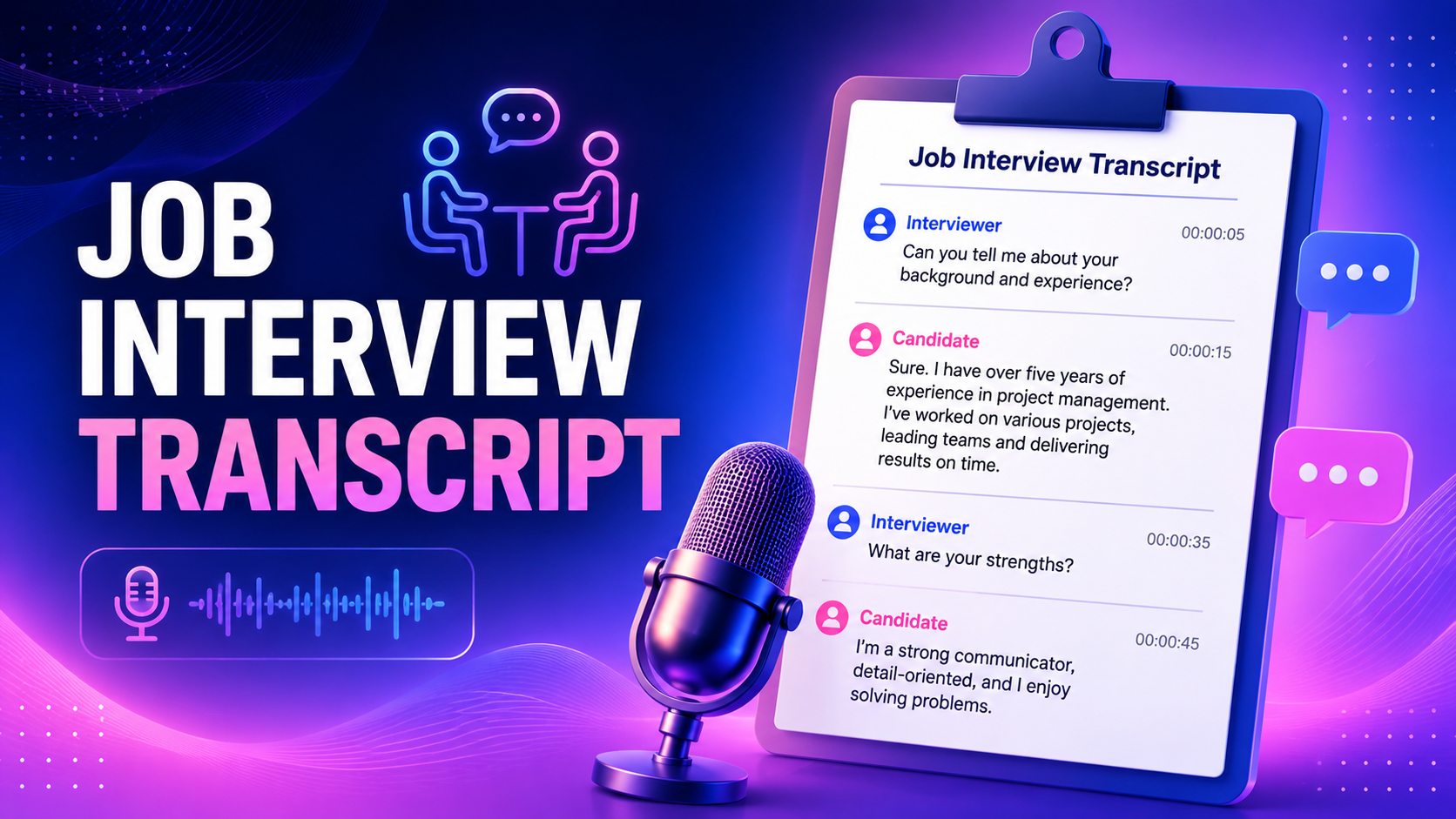 text Job interview transcript