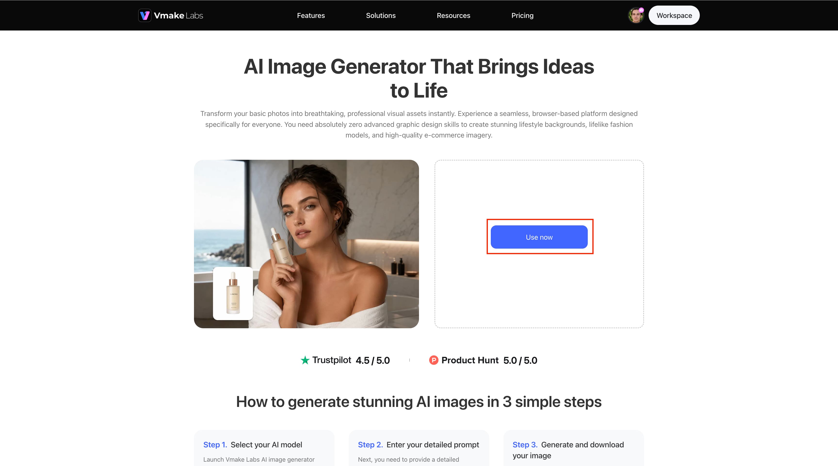 text Open the AI Image Generator