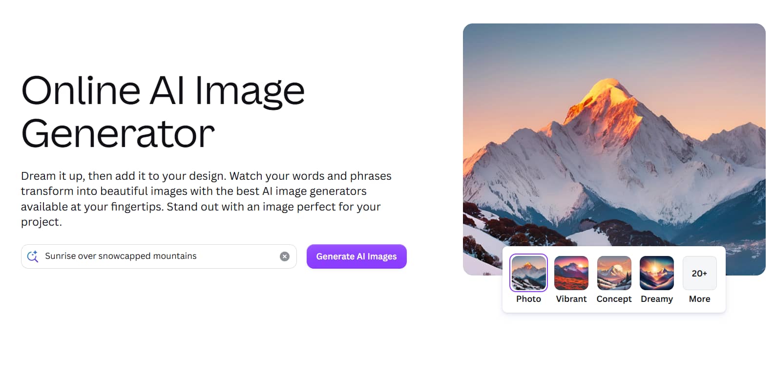text Canva AI Image GeneratorCanva AI Image Generator