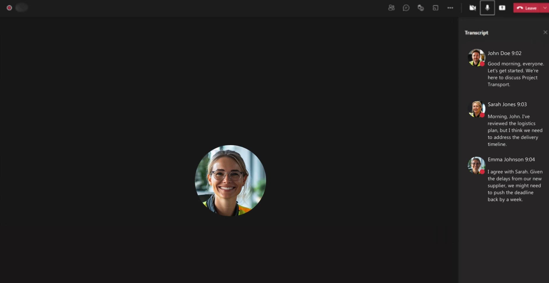 Microsoft Teams Meeting Transcription