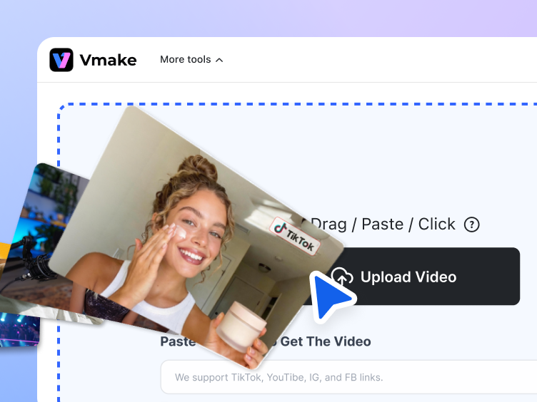 Upload videos or paste TikTok links