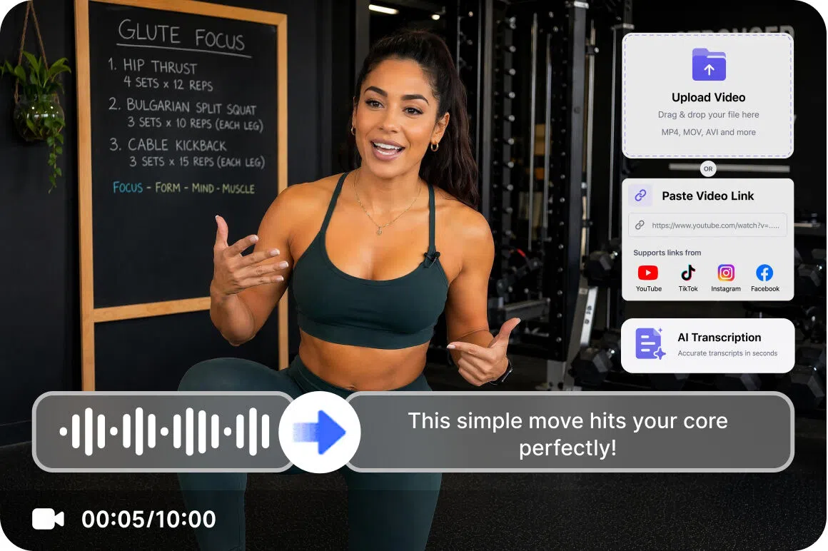 YouTube and social platform links supported
