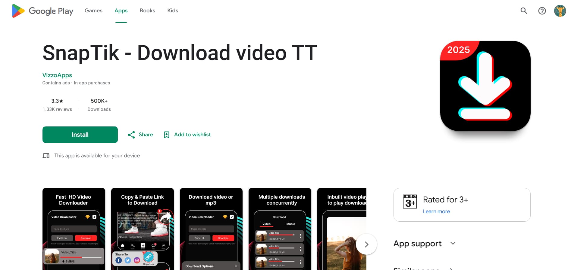 SnapTik interface