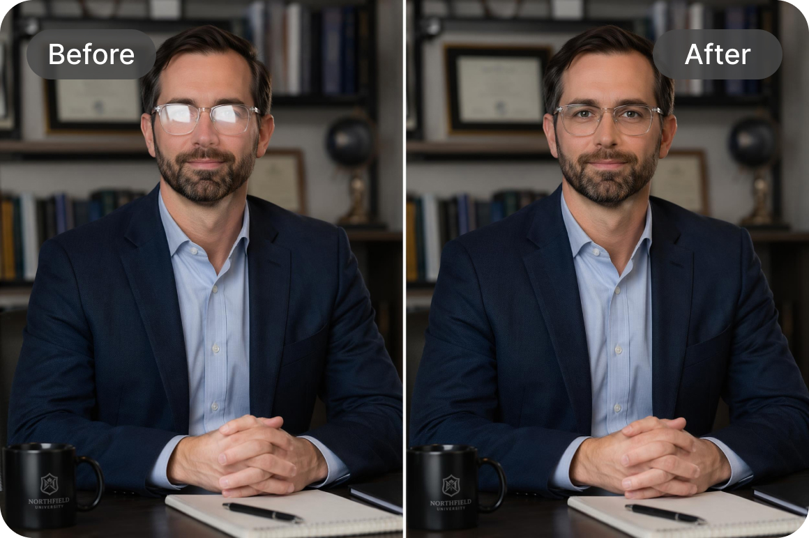 Advanced glasses reflection removal