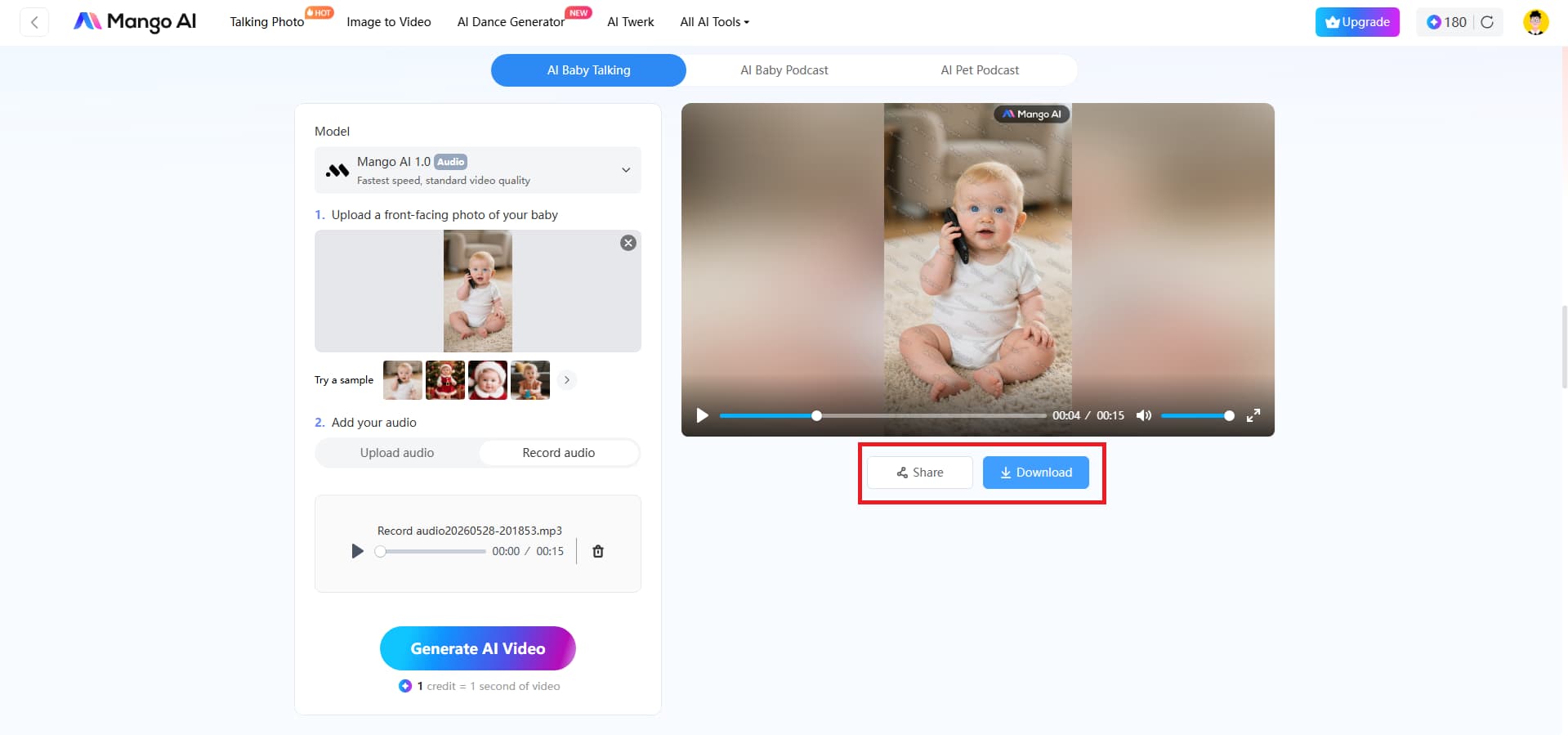 Preview and download