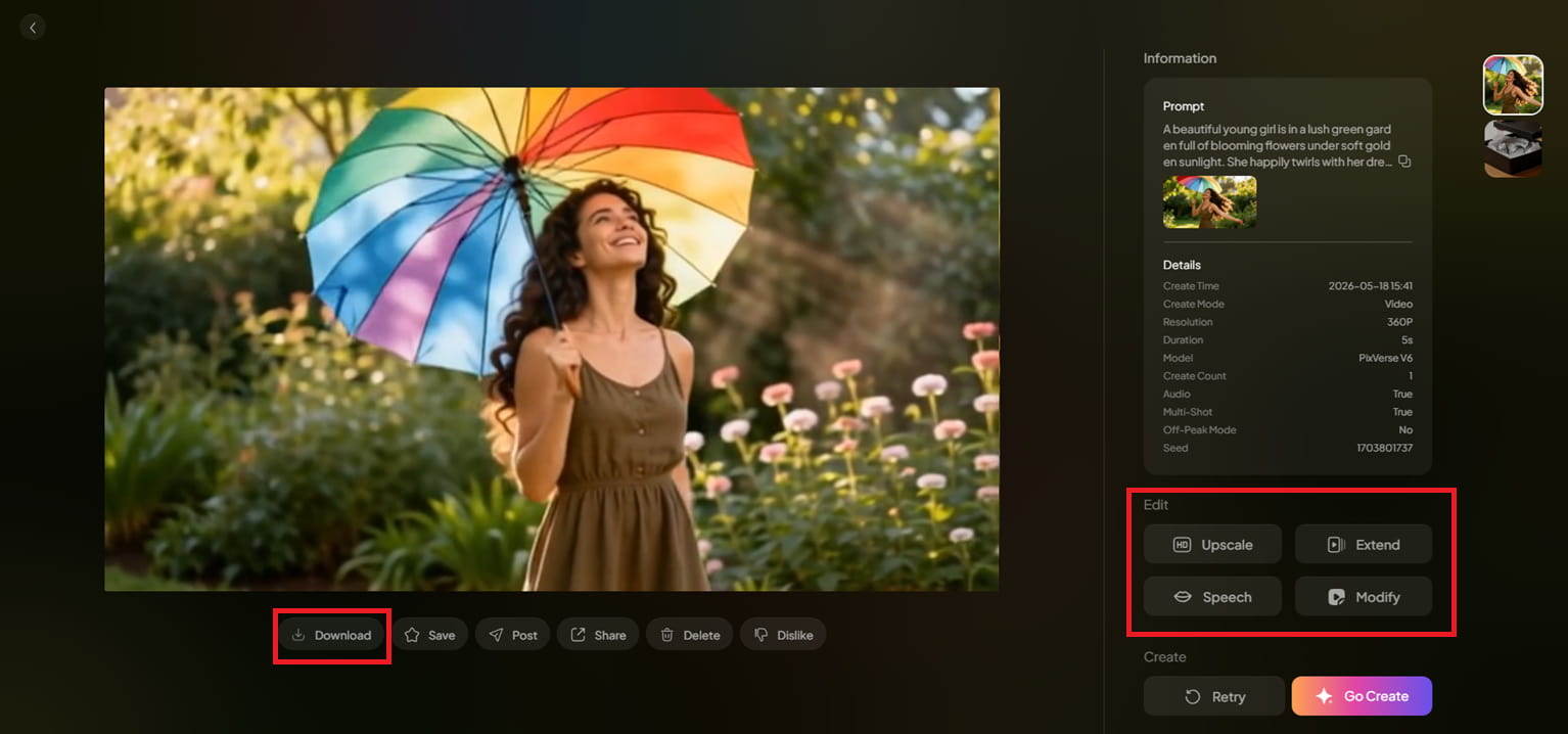 Edit, download, and share your video