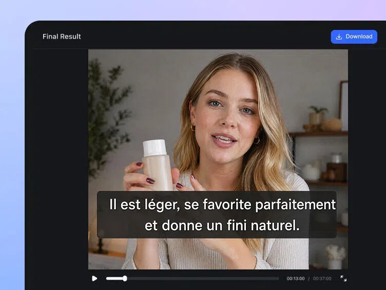 Export your localized video