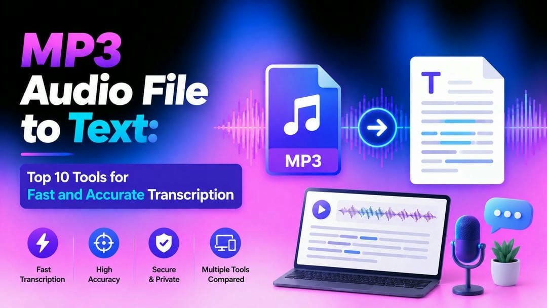 mp3 audio file to text 