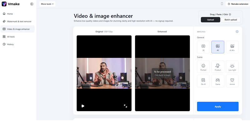 select the resolution