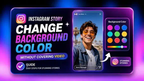 instagram story change background color without covering video