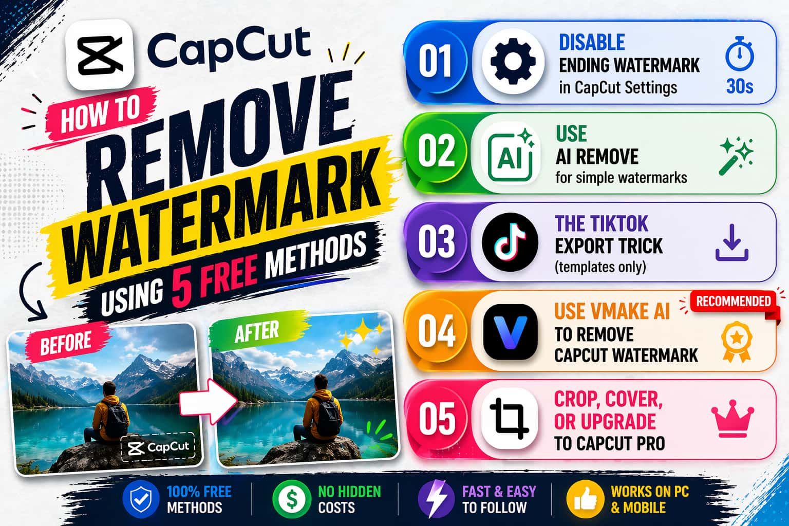 How to Remove CapCut Watermark Using 5 Free Methods