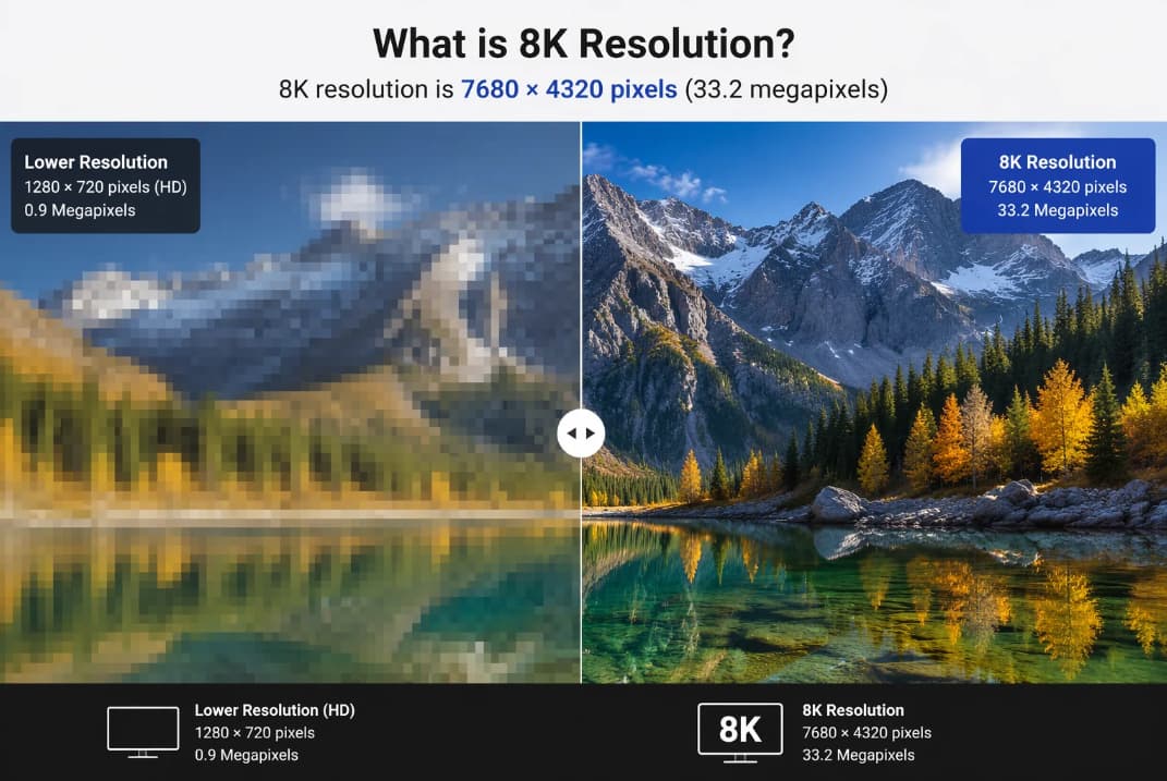 What is 8k resolution in pixels?