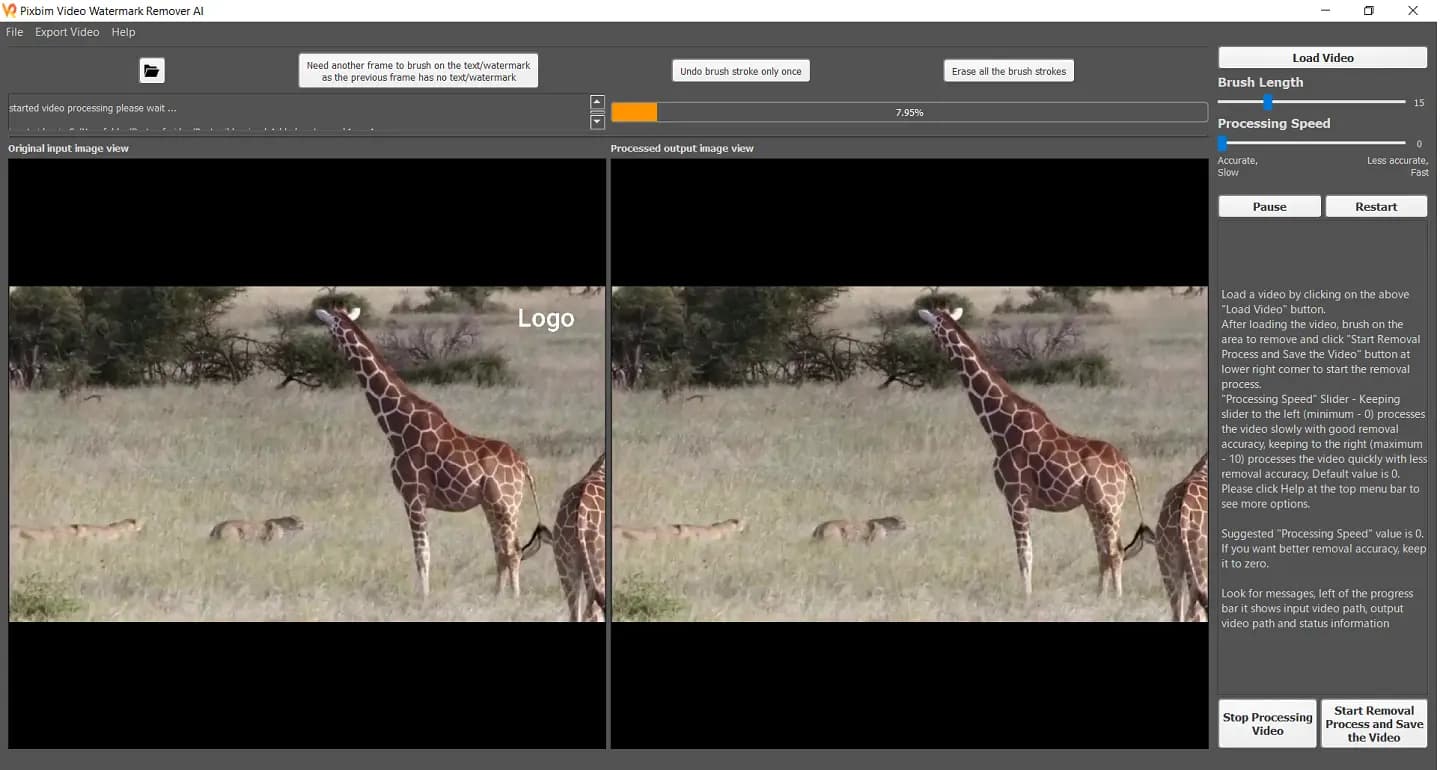 Pixbim video watermark remover