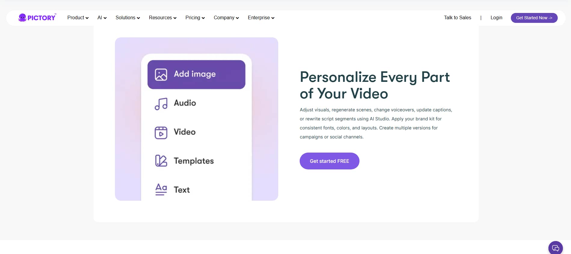 AI studio video personalization