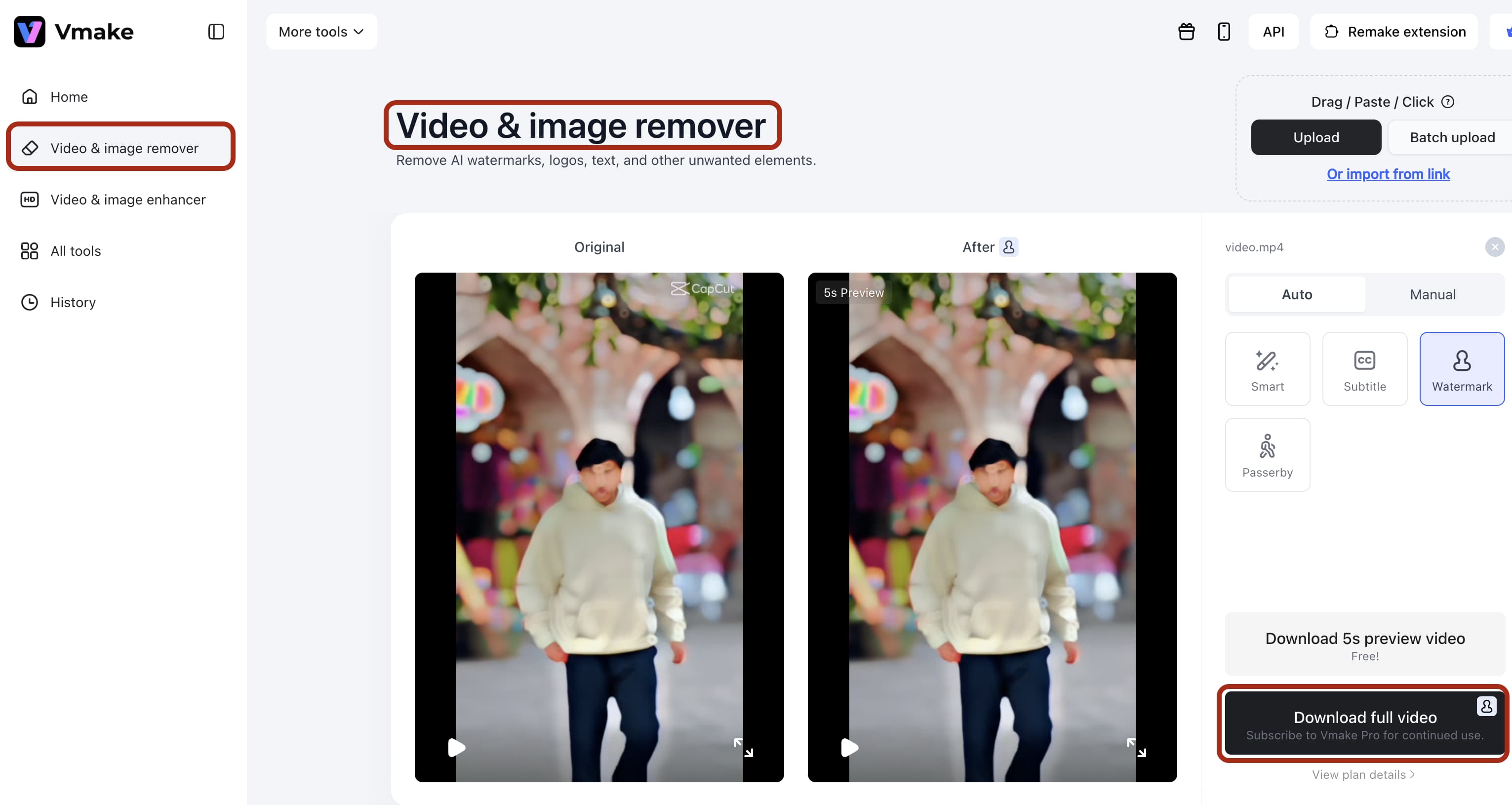 Vmake AI: Best Quality Video Enhancement in just a few clicks