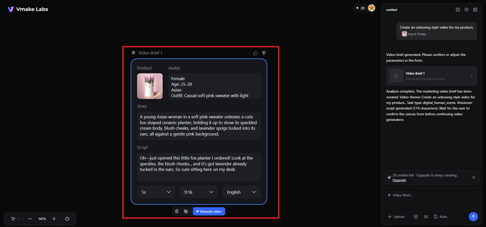 Review and refine the automated video brief