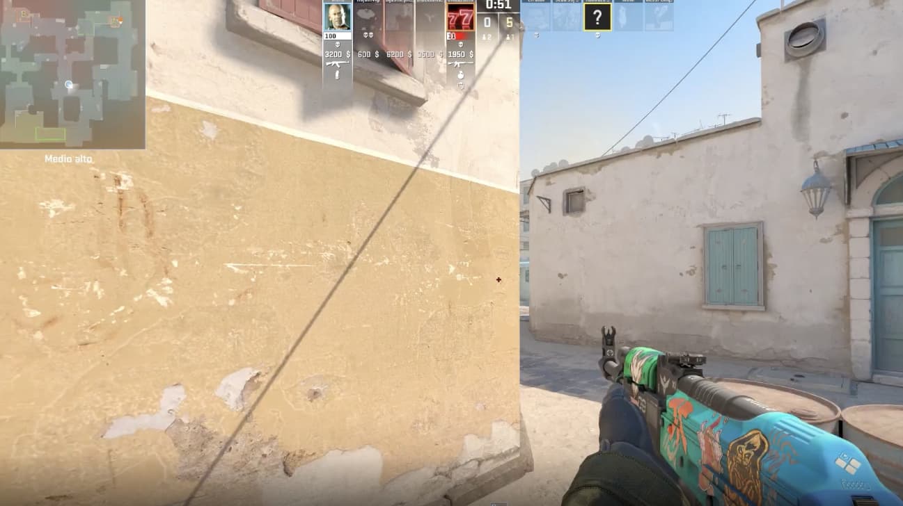 An example of a video game screenshot with flickering edges