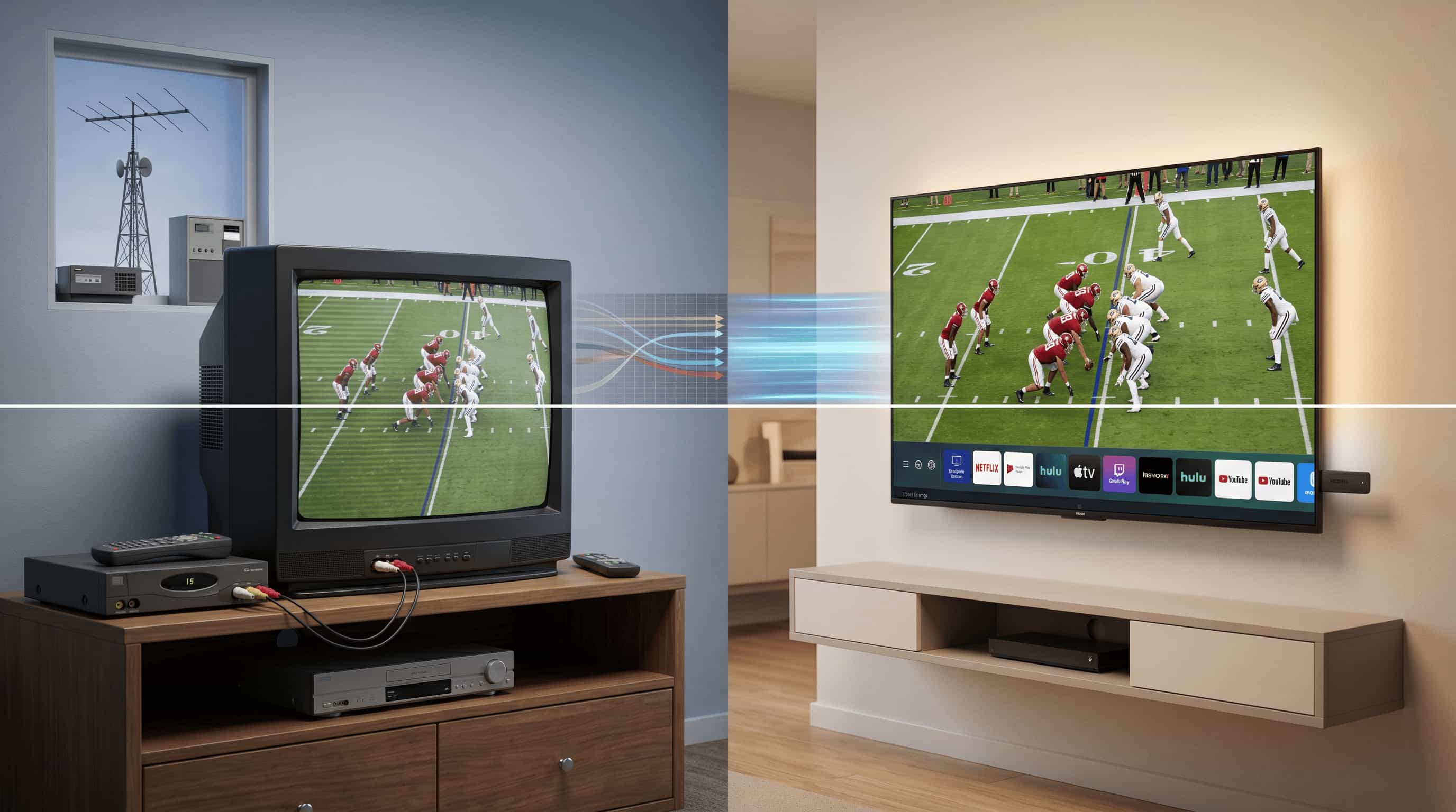 1080i vs 1080p TV broadcasting comparison.