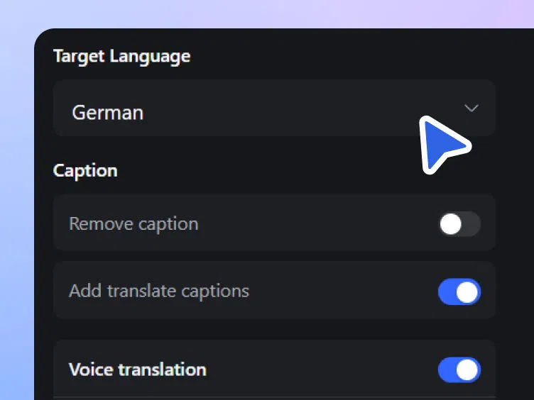 Choose German and configure your workflow