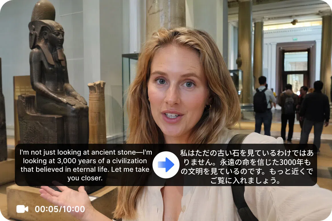Generate timed Japanese subtitles from spoken English