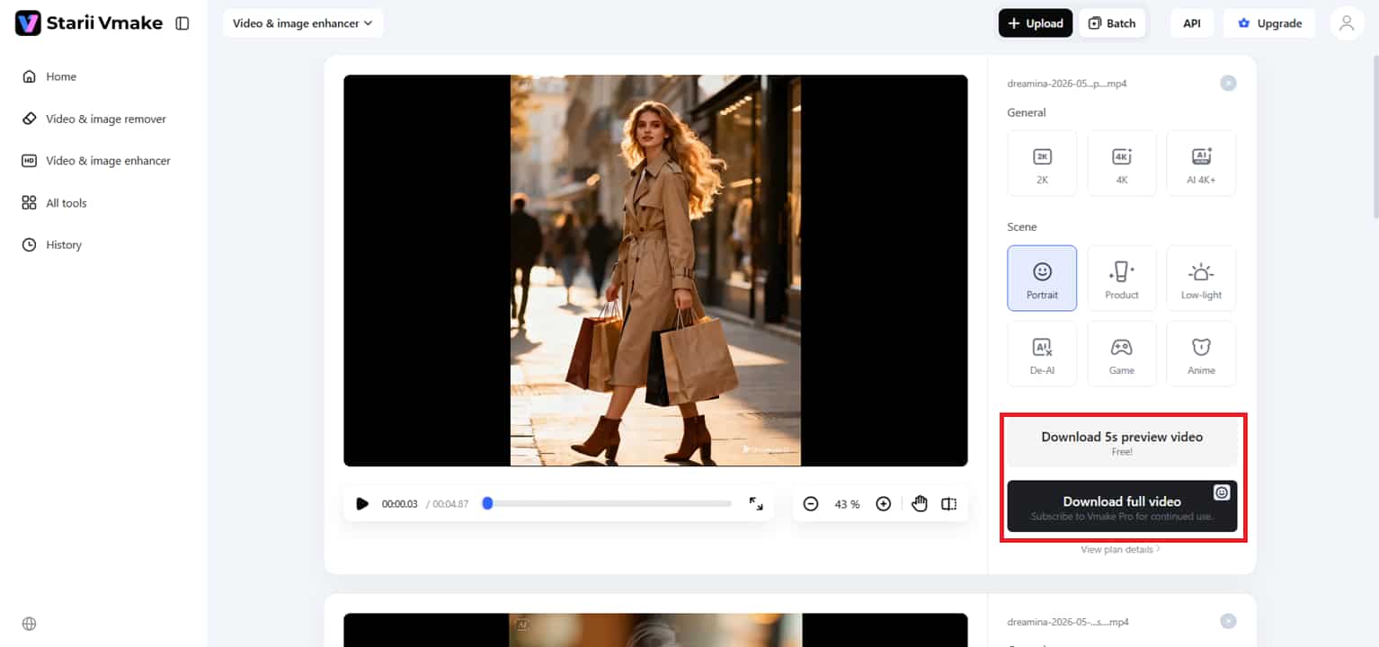 Preview and export