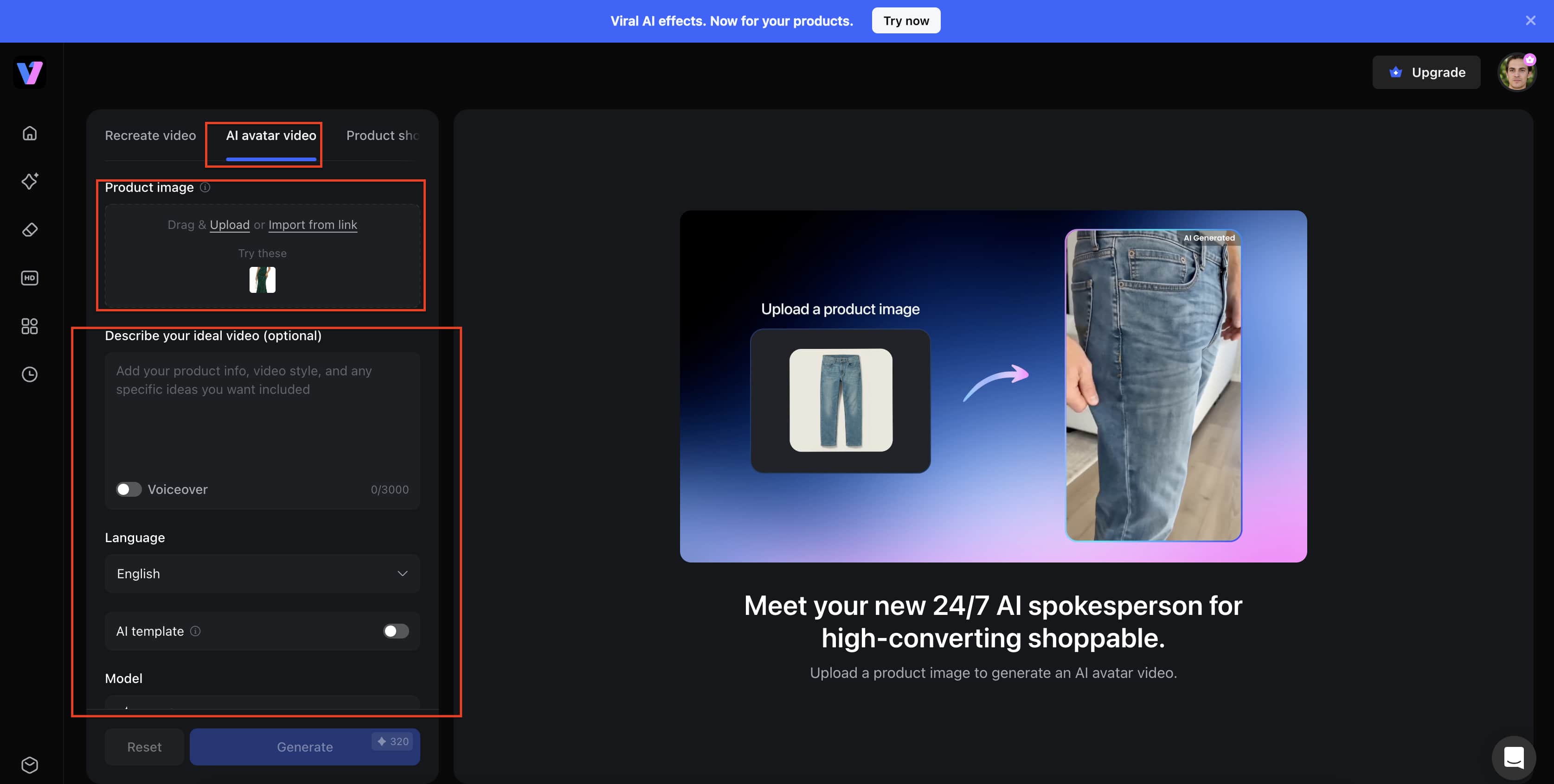 upload product image and add description