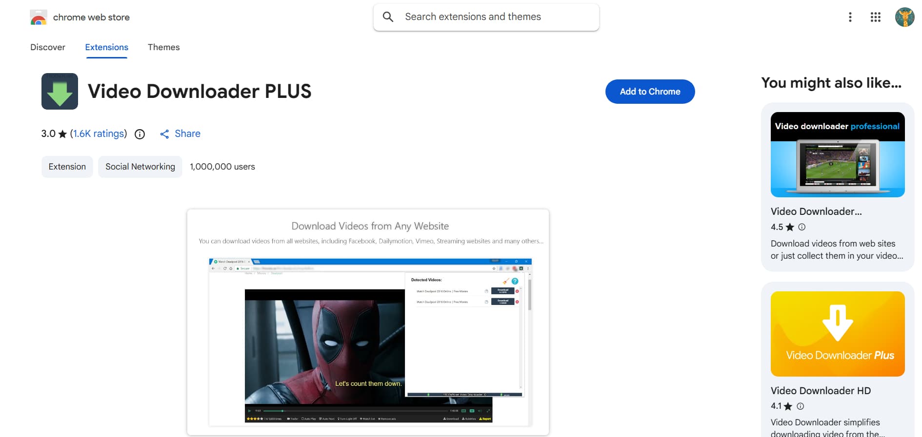 Video Downloader PLUS interface