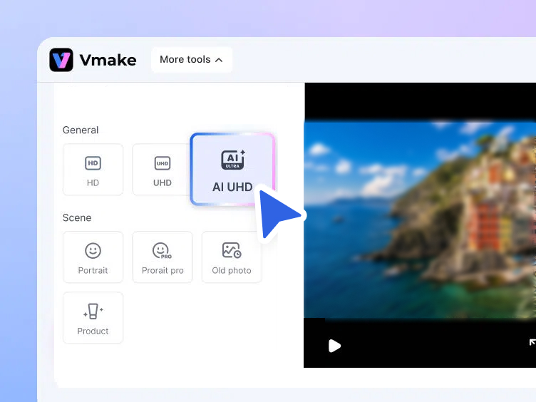 Choose enhancement resolution and scene